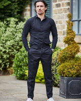 Black Long Sleeve Polo