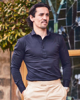 Black Long Sleeve Polo