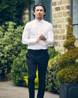 White Long Sleeve Polo