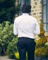 White Long Sleeve Polo