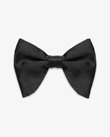 Men's black satin oversized butterfly bow tie