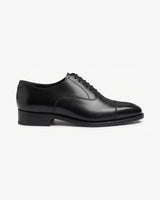 Owen Scott black calf leather cap-toe oxford shoe, side profile