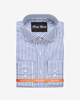 Blue Striped Tailored Fit Shirt