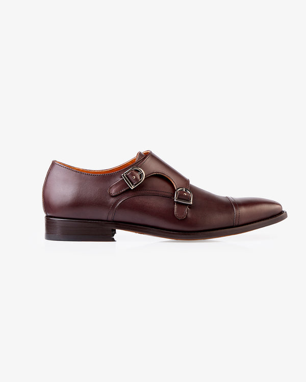 Brown Double Monk Handmade Shoe