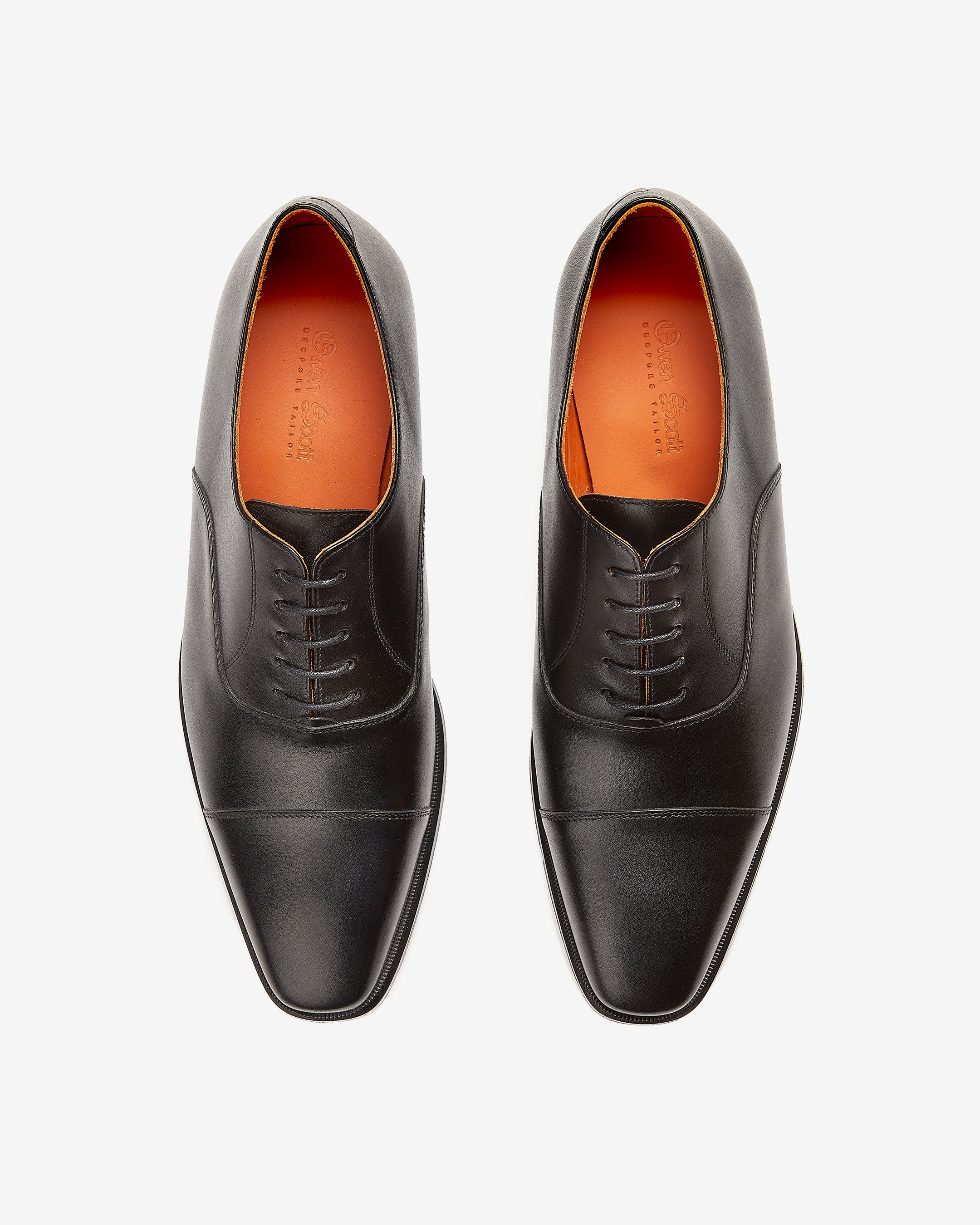 Wholecut Oxfords in Black Calf