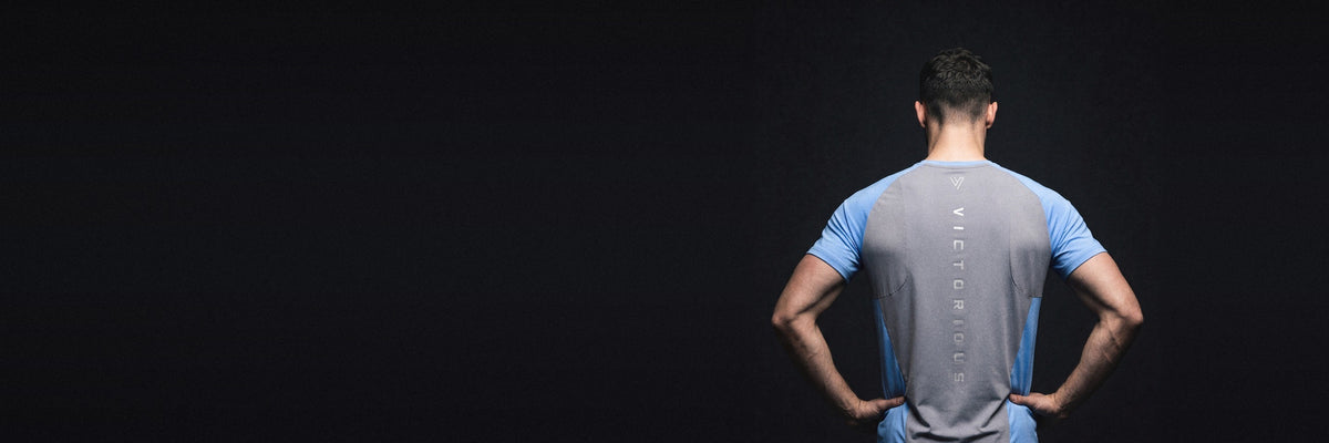 VCTRS Blue/Grey Editor Training Tee, back view