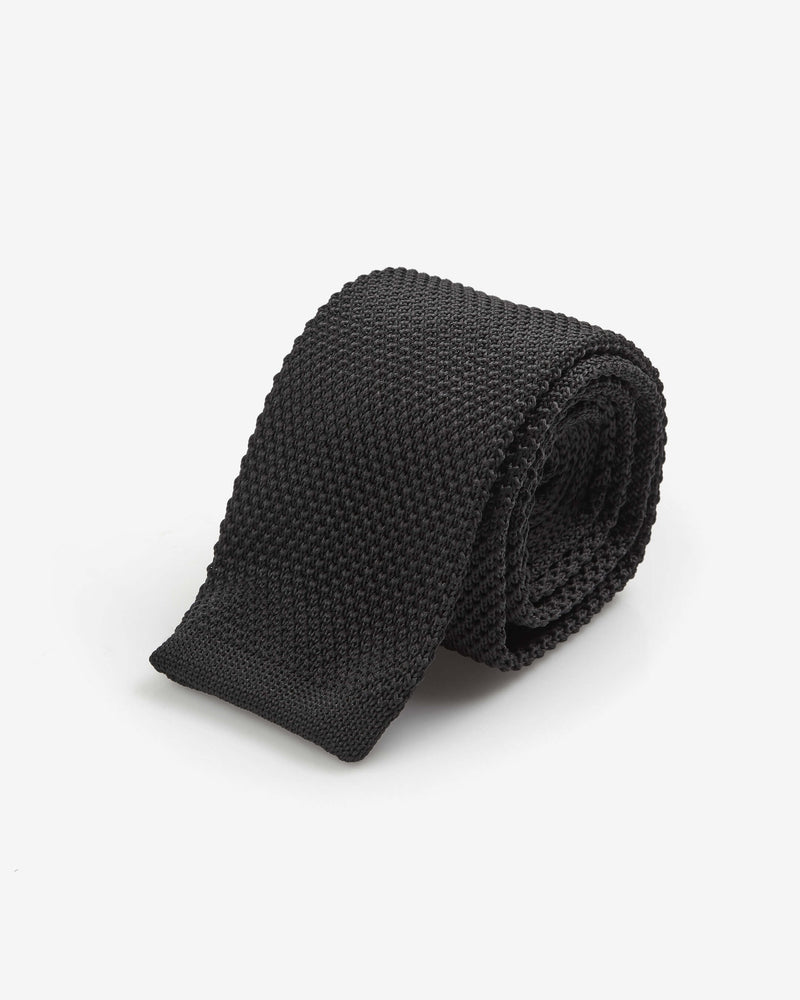 Men's Black Knitted Tie