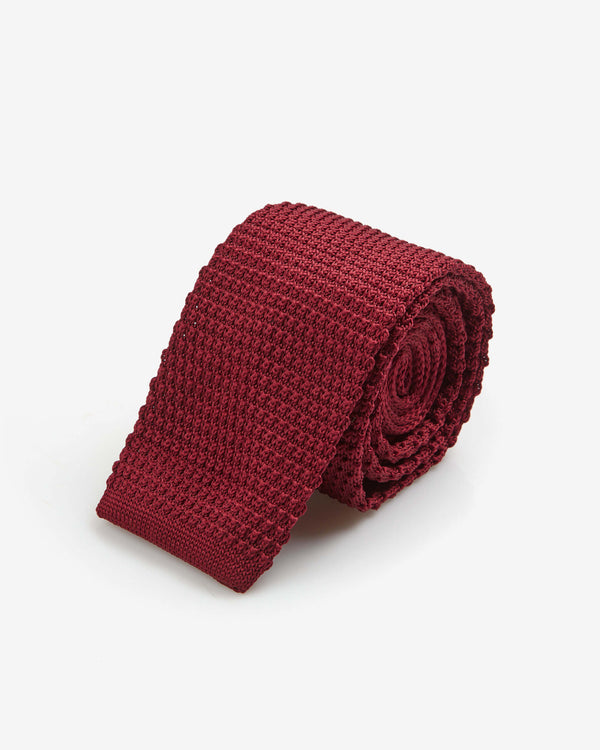 Men's Burgundy Tie - Wool