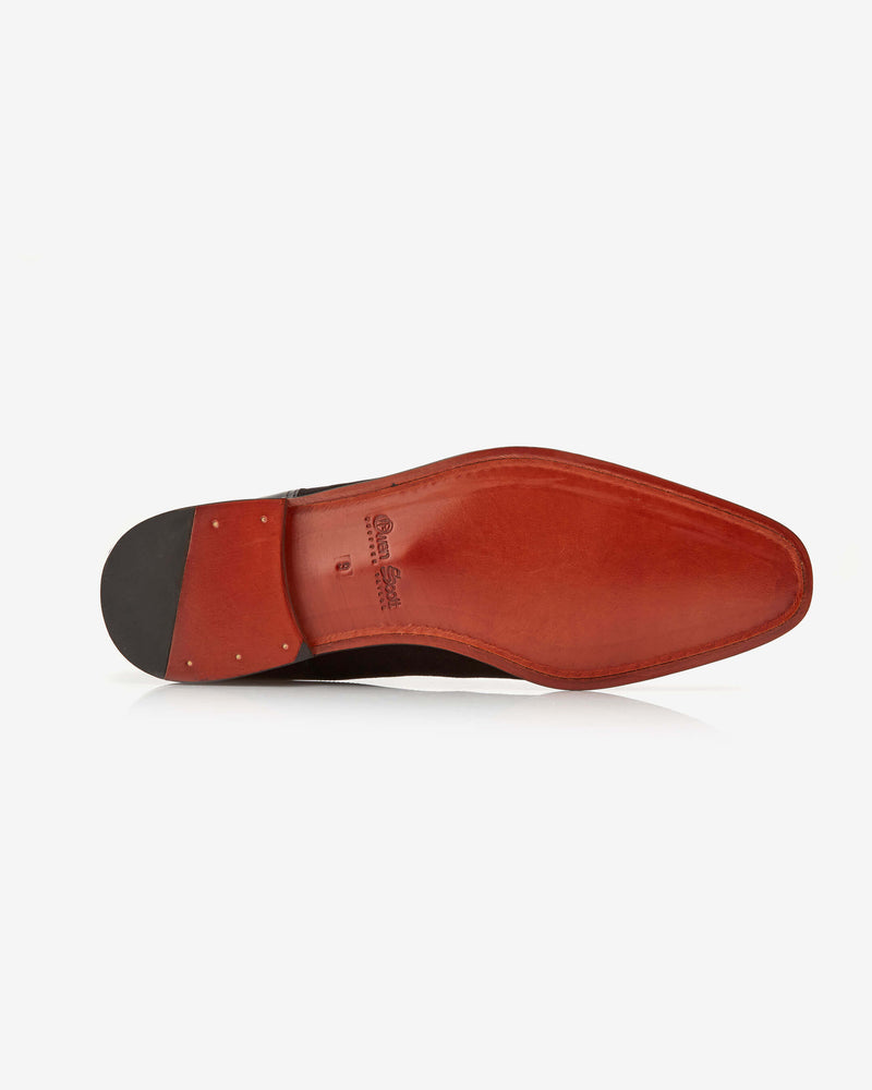 Black Double Monk Handmade Shoe